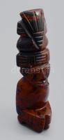 Mexikói törzsi totem figura. Kézzel faragott mahagóni obszidián, m: 18 cm