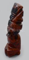Mexikói törzsi totem figura. Kézzel faragott mahagóni obszidián, m: 18 cm