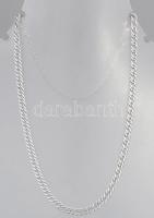 Ezüst(Ag) masszív duplaszemes lapos pancer nyaklánc, jelzett, h: 45,5 cm, nettó: 12,7 g