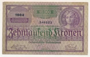 Ausztria 1924. 10.000K "1004 348523" T:F Austria 1924. 10.000 Kronen "1004 348523" C:F Krause P#85