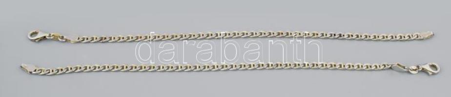 Ezüst(Ag) 2 db pálcikás karkötő, jelzett, h: 20,5 cm, nettó: 11,5 g