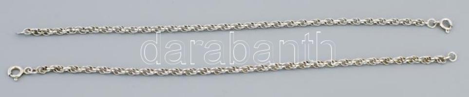 Ezüst(Ag) 2 db duplaszemes karkötő, jelzett, h: 17,5 cm, nettó: 7 g