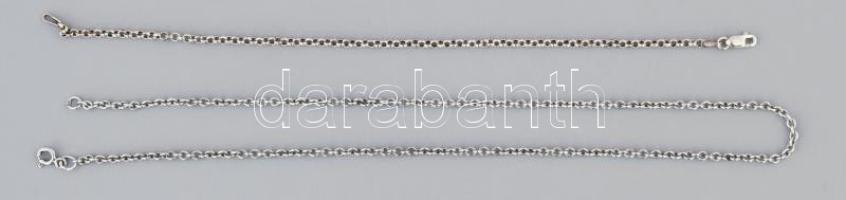 Ezüst(Ag) ankerszemes nyaklánc és karkötő, jelzett, h: 41 és 19 cm, nettó: 6,2 g
