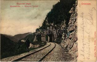 1904 Oravicabánya, Oravica, Oravicza, Oravita; Montanbahn Krasova Tunel / Krassovai vasúti alagút. Weisz Felix kiadása / mountain railway tunnel near Carasova (fl)