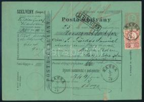 1874 Postautalvány Réznyomat 5kr díjkiegészítéssel, kiállítási minőségben, "KASSA"