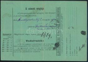 1874 Postautalvány Réznyomat 5kr díjkiegészítéssel, kiállítási minőségben, "KASSA"