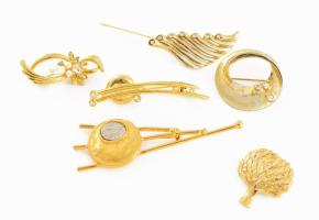 6 darab klf aranyszínű bross