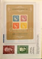 107 db európai emléklap, levelezőlap, első napi bélyegzésű boríték közepes iratlefűzőmappában