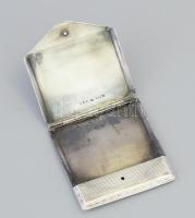 Ezüst(Ag) gilosált gyufatartó, jelzett, 5,9×5,5 cm, nettó: 38,7 g