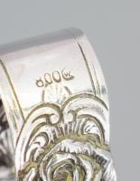 Ezüst(Ag) rózsás cukorcsipesz, jelzett, h: 8,7 cm, nettó: 16,9 g