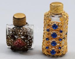 2 darab Bohemia díszes parfümös palack, m: 4-6 cm