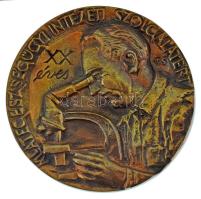 Tóth Sándor (1933-2019) DN "Állategészségügyi Intézet Szolgálatáért - XX éves" egyoldalas, öntött törzsgárda bronz plakett (102mm) T:UNC
