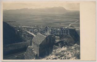Barcarozsnyó, Rozsnyó, Rasnov, Rosenau; látkép a várról / general view from the castle. Atelier O. Netoliczka (Brasov) photo (ragasztónyom / glue marks)