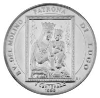 Olaszország 1996. "B.V. del Molino Patrona di Lugo / Parocchia Basilica Santuario B.V. del Molino Inauguratio nel 1945" kétoldalas, jelzett Ag emlékérem, "1836 Johnson Milano Roma" dísztokban (26,15g/0.925/39,5mm) T:AU (eredetileg PP)