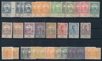 1913 Turul és Árvíz (I.) bélyegek + 4 db Hírlapbélyeg VII. + VIIa., összesen 39 db bélyeg stecklapon (39.800)