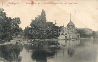 Budapest XIV. Városligeti tó sportházzal (fa)