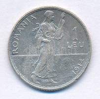 Románia 1914. 1L Ag "I. Károly" T:VF Romania 1914. 1 Leu Ag "Carol I" C:VF Krause KM#42