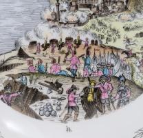 Herendi Budavára visszavételének 250 éves fordulója emlékére 1686-1936 dísztányér. LA. jelzéssel. Ké...