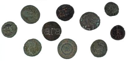 Római Birodalom vegyes ~III-IV. század 10db-os bronz érmetétel T:vegyes Roman Empire mixed ~3rd-4th century 10pcs bronze coin lot C:mixed