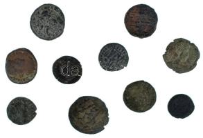 Római Birodalom vegyes ~III-IV. század 10db-os bronz érmetétel T:vegyes Roman Empire mixed ~3rd-4th century 10pcs bronze coin lot C:mixed