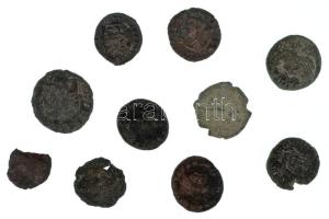 Római Birodalom vegyes ~III-IV. század 10db-os bronz érmetétel T:vegyes Roman Empire ~3rd-4th century 10pcs bronze coin lot C:mixed