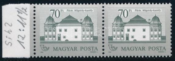 1987 Kastélyok (II.) 70Ft ívszéli pár Sihl papíron 12:11 1/2 fogazással (12.000)