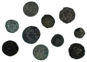 Római Birodalom vegyes ~III-IV. század 10db-os bronz érmetétel T:vegyes
Roman Empire ~3rd-4th centu...