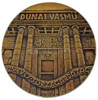 Palotás József (1947-) DN "Dunai Vasmű 25 éves Törzsgárdatag" öntött bronz plakett, hátoldalán "513" sorszámmal (90mm) T:AU,XF ph.