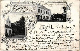 1903 Levél, Kaltenstein; templom, Fő tér. Art Nouveau, floral (szakadás / tear)