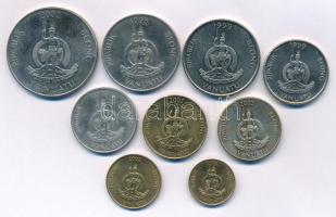 Vanuatu 1995-2002. 1V-100V (9xklf) T:UNC,AU Vanuatu 1995-2002. 1 Vatu - 100 Vatu (9xdiff) C:UNC,AU