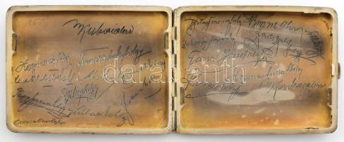 Ezüst (Ag) cigaretta tárca. I. világháborús front emlék I-32. zászlóalj Bressanini dicsőség emlékére...