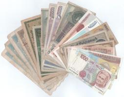 Vegyes 20db-os külföldi bankjegy tétel, közte Románia 1941. 500L, stb. T:F,VG, közte 4db AU Mixed 20pcs foreign banknotes lot, including Romania 1941. 500 Lei, etc. C:F,VG, including 4pcs AU