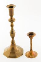 2 darab réz gyertyatartó, m: 12-25 cm