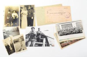 14 darab világháborús és modern militária fotó, illetve tábori lap