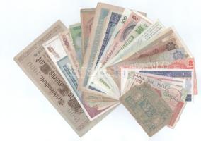Vegyes 20db-os külföldi bankjegy tétel, közte Románia 1966. 100L, stb. T:AU-VG, közte egy G Mixed 20pcs foreign banknotes lot, including Romania 1966. 100 Lei, etc. C:AU-VG, in it an G
