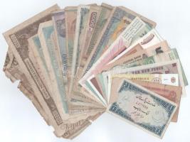 Vegyes 20db-os külföldi bankjegy tétel, közte Románia 1945. 10.000L, stb. T:AU-VG, közte egy G Mixed 20pcs foreign banknotes lot, including Romania 1945. 10.000 Lei, etc. C:AU-VG, in it an G