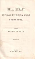 Magyarország történetének forrásai. Magyarország alapításától a XVI-dik századik. I. kötet, I-IV. füzet. Fordította Szabó Károly. (Négy füzet egybekötve.) Pest, 1860-1865. Ráth Mór (Bécsben, nyomatott Jacob és Holzhausen-nél). VIII + 90 + [2] p.; X + 101 + [1] p.; VIII + 100 p.; VI + 117 + [1] p. A Szabó Károly (1824-1890) történész, műfordító által latinból fordított középkori krónika-kolligátumunk tartalma: I. füzet: Béla király Névtelen jegyzőjének könyve A magyarok tetteiről. II. füzet: Rogerius mester váradi kanonok Siralmas éneke. Magyarországnak IV-dik Béla király idejében a tatárok által történt romlásáról. - Tamás spalatói esperest "Historia Salonita"-jából A tatárjárás története. - Nagy-Magyarország dolgáról. III. füzet: Kézai Simon mester Magyar krónikája. IV. füzet: Emlékiratok a magyar keresztyénség első századáról. Az első füzet címlapján és az azt követő néhány oldalon halvány foltosság, a harmadik füzet első néhány levelének fűzése meglazult. Aranyozott, sérült gerincű, vaknyomásos, enyhén foltos korabeli egészvászon kötésben.