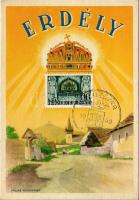 1940 Erdélyi részek visszacsatolásának emlékére. Megjöttünk testvérek! Hozzuk a szívünket, de ha kell, Erdélyért adjuk a vérünket! / entry of the Hungarian troops to Transylvania, irredenta propaganda + "1940 Kolozsvár visszatért" "Kolozsvári bevonulásunk emlékére 1940. szeptember 15." So. Stpl s: Németh N. (EK)