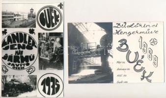 2 db MODERN üdvözlő képeslap: Lőrinci Hengerművek, Landler Jenő MÁV Járműjavító Üzem / 2 modern Hungarian factory greeting postcards