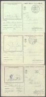 1942-1943 5 db II. világháborús tábori posta levelezőlap + 1944 karácsonyán a frontról írt levél