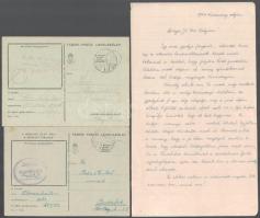 1942-1943 5 db II. világháborús tábori posta levelezőlap + 1944 karácsonyán a frontról írt levél