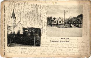 1902 Tarcsa, Tarcsafürdő, Bad Tatzmannsdorf; Mária villa, Kápolna. Frankl és Ledofszky utóda kiadása, Salgó Péter amateur felvétele / chapel and villa (EM)