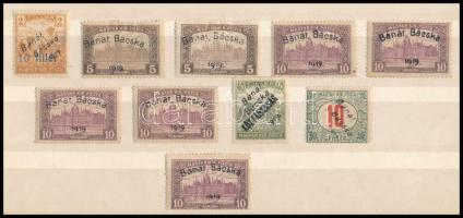Bánát-Bácska 1919 10 db bélyeg, Bodor vizsgálójellel