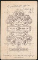 cca 1870 Niedermann János(?), az esztergomi Niedermann család férfitagjának portréja, vizitkártya Vi...
