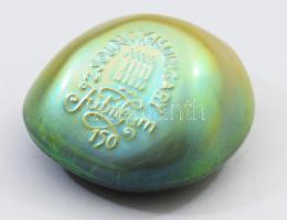 Zsolnay jubileumi eozin mázas asztaldísz, jelzett, hibátlan, 10x8,5 cm