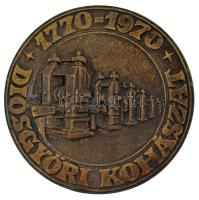 Asszonyi Tamás (1942-) 1970. "Diósgyőri Kohászat 1770-1970" kétoldalas, öntött bronz emlékplakett (82,5mm) T:AU