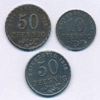 Német Birodalom / Weimari Köztársaság / Bochum, Gelsenkirchen, Hattingen 1918. 10pf Fe + 50pf Fe (2x) szükségpénz T:XF German Empire / Weimar Republic / Bochum, Gelsenkirchen, Hattingen 1918. 10 Pfennig Fe + 50 Pfennig Fe (2x) necessity money (notgeld) C:XF