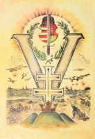 cca 1990-2000 II. világháborús irredenta plakát modern reprintje. Nyomat, papír. 44×30,5 cm.