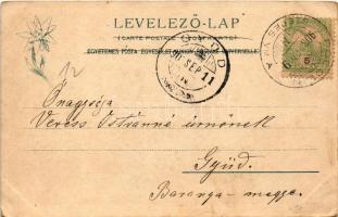 1903 Tátra, Magas-Tátra, Vysoké Tatry; Felkai-völgy, Hosszú-tó a Ferenc József csúcs sziklafalai fel...