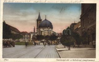 Pécs Széchenyi tér a belvárosi templommal (Rb)